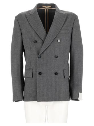 Paolo Pecora Multicolour Tailored Pinstripe Double-Breasted Blazer