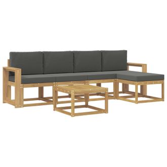 vidaXL Conjunto De Sof&aacute;s De Exterior 6 Pcs Blanco Y Antracita Vidaxl
