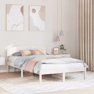 vidaXL Vidaxl - Estructura De Cama Blanco 135 X 190 Cm Madera Maciza De Pino