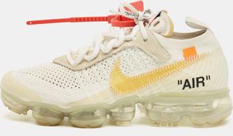 Off-white X Nike White Knit Fabric Air Vapormax Sneakers