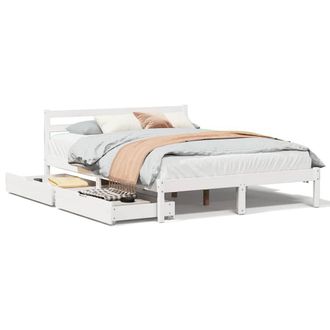 Berkfield Home Bed Frame Frame White 120x190 cm Small Double Solid Wood Pine