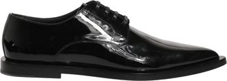 Dolce & Gabbana Black Leather Men Derby Dress Formal Shoes Calf