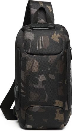 Generic Mens Multi-function Messenger Bag Travel Chest Bag Leather Shoulder Bag for Men (Camouflage, One Size)