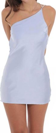 Lucy in the Sky Womens Precious Pearl Satin Mini Dress In Light Blue