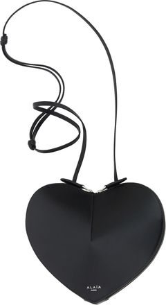 Alaia Womens Shoulder Bag Coeur Black Calf Leather
