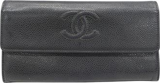 Chanel Charcoal Gray Grained Calfskin (Pre-Owned)
