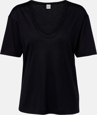 Toteme Cotton and silk jersey T-shirt