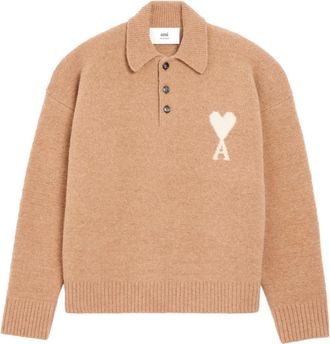 Ami Ami de Coeur polotrui met intarsia - Beige