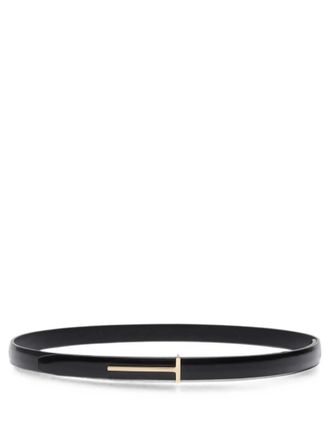 Tom Ford Black Solid Logo Belt