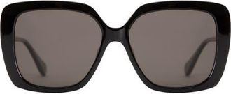 Mohala Eyewear Lani Polarized ContourBridge Square Sunglasses in Black Lava /Gray Lenses at Nordstrom
