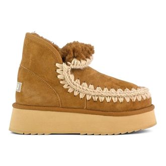 Mou Winter Boots, female, Brown, Size: 10 US Mini Eskimo Platform Boot Suede