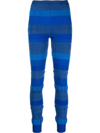 Acne Studios textured rib leggings - women - Nylon/Polyester/Viscose/Cotton/Spandex/Elastane - S - Blue
