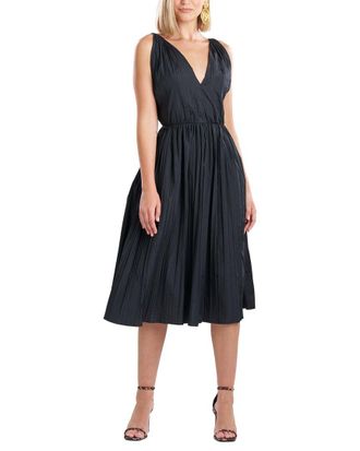Natori Taffeta Plisse A Line Dress