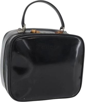 Gucci Pre-owned Handbags, female, Black, Size: ONE SIZE Pre-owned Vintage Patent Leather Hand Bag