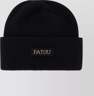 Patou wool blend beanie hat with folded cuff