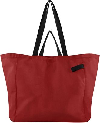 Generic Red pattern Reusable Canvas Tote Bag, Heavy Duty Grocery Shopping Bag with Large Capacity Hard Bottom Double Handles Work Groceries Travel