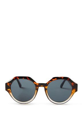 Cotton On Mens The Tourer Sunglasses in Half Tort Half Clear Black at Nordstrom