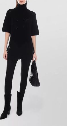 Ermanno Scervino short sleeve longline knit turtleneck