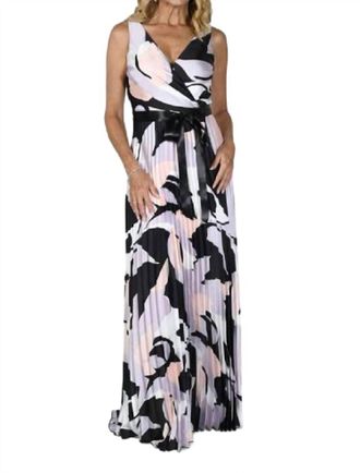 Frank Lyman Design Maxi Dress In Black And Lavender