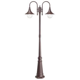 Ideal Lux Cima - Farola Exterior 2 Luces Caf&eacute; Ip43, E27 - Ideal Lux