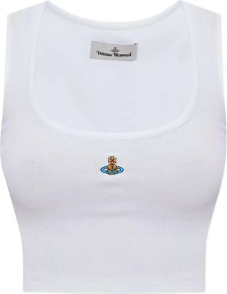 Vivienne Westwood Top con decorazione Orb - Bianco