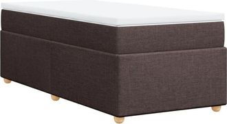 vidaXL Cama Box Spring Con Colch&oacute;n Tela Marr&oacute;n Oscuro 90x190 Cm Vidaxl