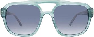 Janice Sully Zonnebril - Dames - Zonnebrillen - Blauw - ONE Size - Leer - Accessoires