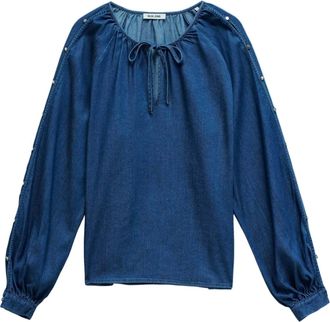 Salsa Langarmbluse SALSA Salsa Jeans Langarmbluse Sleeveless Belt, Damen, Gr. M, blau, Obermaterial: 65% Lyocell CLY. 24% Polyester PES. 10% Viskose CV. 1% 