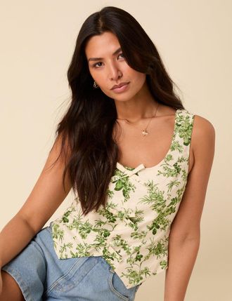 Nobody's Child White Floral Waistcoat