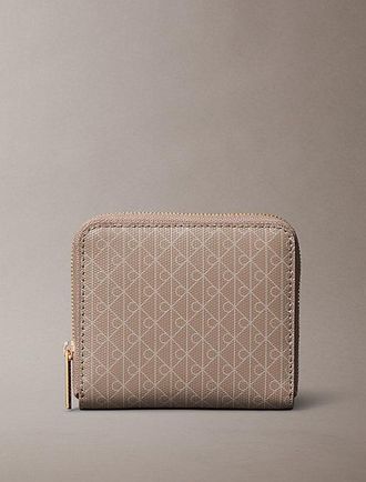 Calvin Klein Cartera cuadrada con cremallera en el contorno con RFID y logo