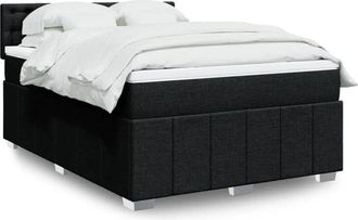 vidaXL Vidaxl - Cama Box Spring Con Colch&oacute;n Tela Negro 160x200 Cm