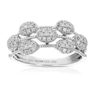 Vir Jewels 3/8 cttw Lab Grown Diamond Ring in Sterling Silver For Women