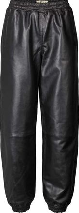 Lollys Laundry Leather Broeken - Dames - Leren Broeken - Zwart - XS - Leer - Broeken