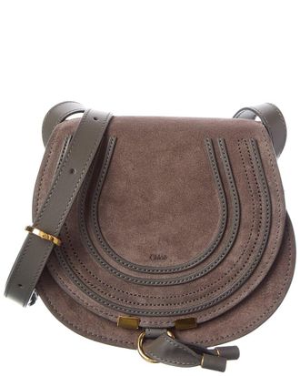 Chlo&eacute; Marcie Small Suede Saddle Bag