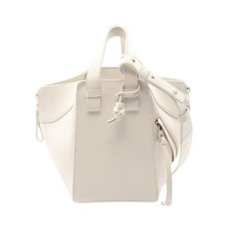 Loewe Pre-owned Hammock Compact Leather 2way Handbag - Dames - Pre-owned - Wit - Maat: ONE Size Leer