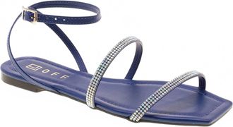 Offline Shoes Womens Embellished Flat Sandals In Blue