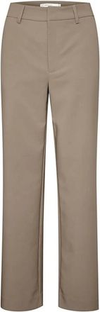 Gestuz String Straight Leg Broek - Dames - Wijde Broeken - Bruin - S - Polyester - Broeken