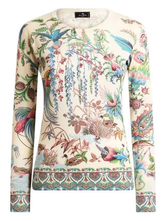 Etro flora fauna motif top - Neutrals