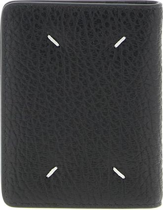 Maison Margiela Four Stitches Keyring Cardholder - Dames - Portefeuilles - Zwart - ONE Size - Leer - Accessoires