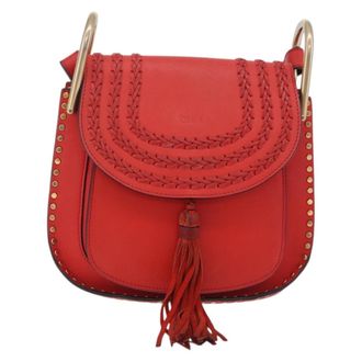Chlo&eacute; Hudson Whipstitch Leather Red Leather Handbag (Pre-Owned)