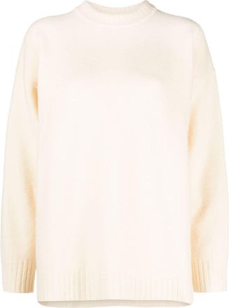 Jil Sander long-sleeve crew-neck wool jumper - women - Wool - 32 - White