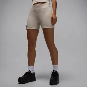 Nike Jordan Womens Jordan Brooklyn Essentials 4 Shorts in Brown | IB9882-104
