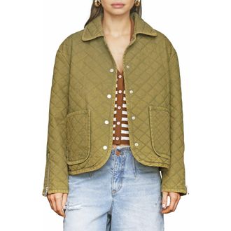 Avec Les Filles Diamond Quilted Cotton Jacket in Jungle at Nordstrom, Size X-Small