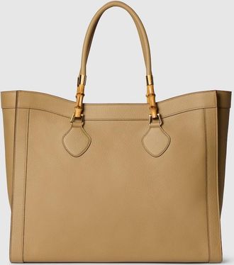 Gucci Bamboo Tote Large Bag, Beige, Leather