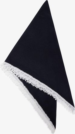 Ganni Navy Scarf XXL in Lace Wool