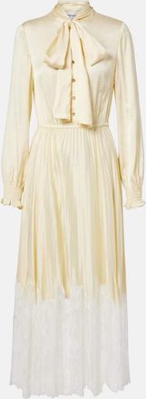 Self Portrait Abito midi in raso con pizzo