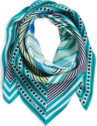 Echo Stripe Vortex Silk Square Scarf in Hawaiian Ocean at Nordstrom
