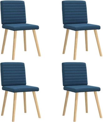 vidaXL Sillas De Comedor 4 Unidades Tela Azul Vidaxl