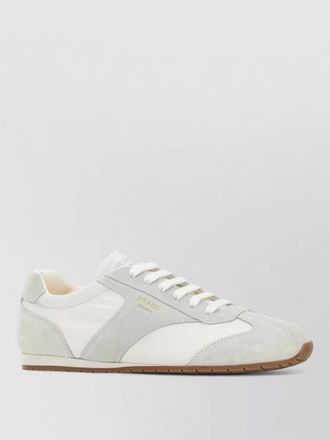 Prada suede and fabric low-top sneakers