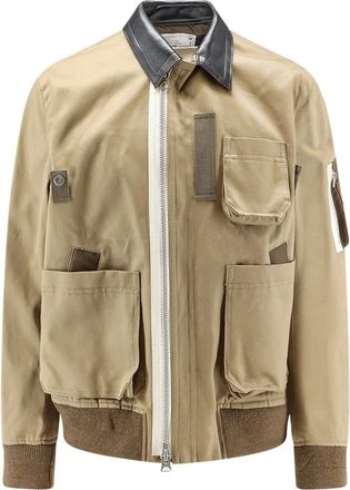 sacai Chino Blouson Jas - Heren - Bomber jackets - Beige - M - Katoen - Jassen